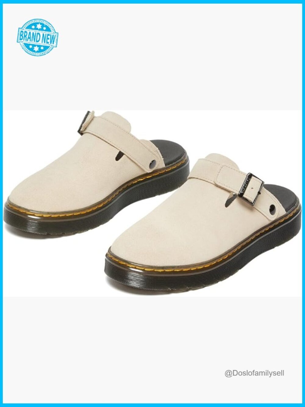 Mules Slingback Casual Comfort Suede Leather Vegan Dr. Martens Style